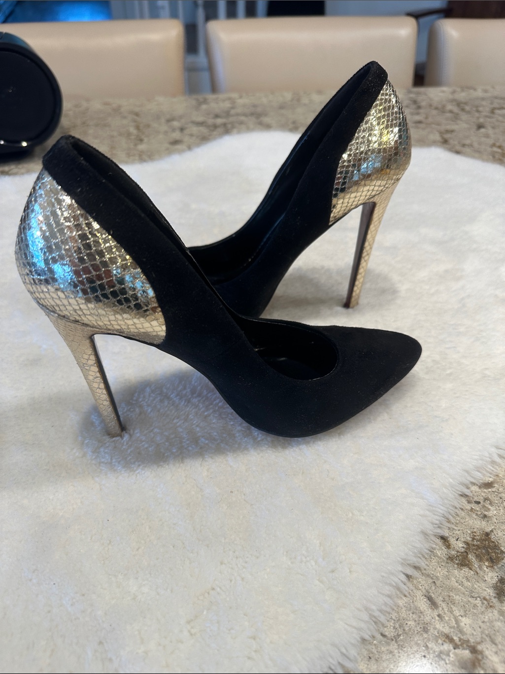 Miss Smart Gold/Velvet Style Heels